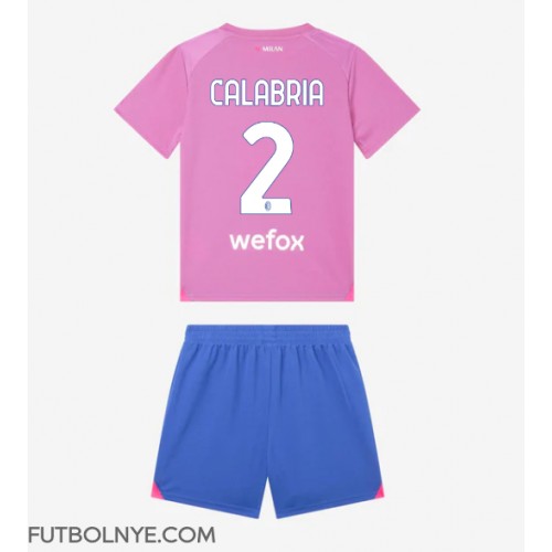 Camiseta AC Milan Davide Calabria #2 Tercera Equipación para niños 2023-24 manga corta (+ pantalones cortos)